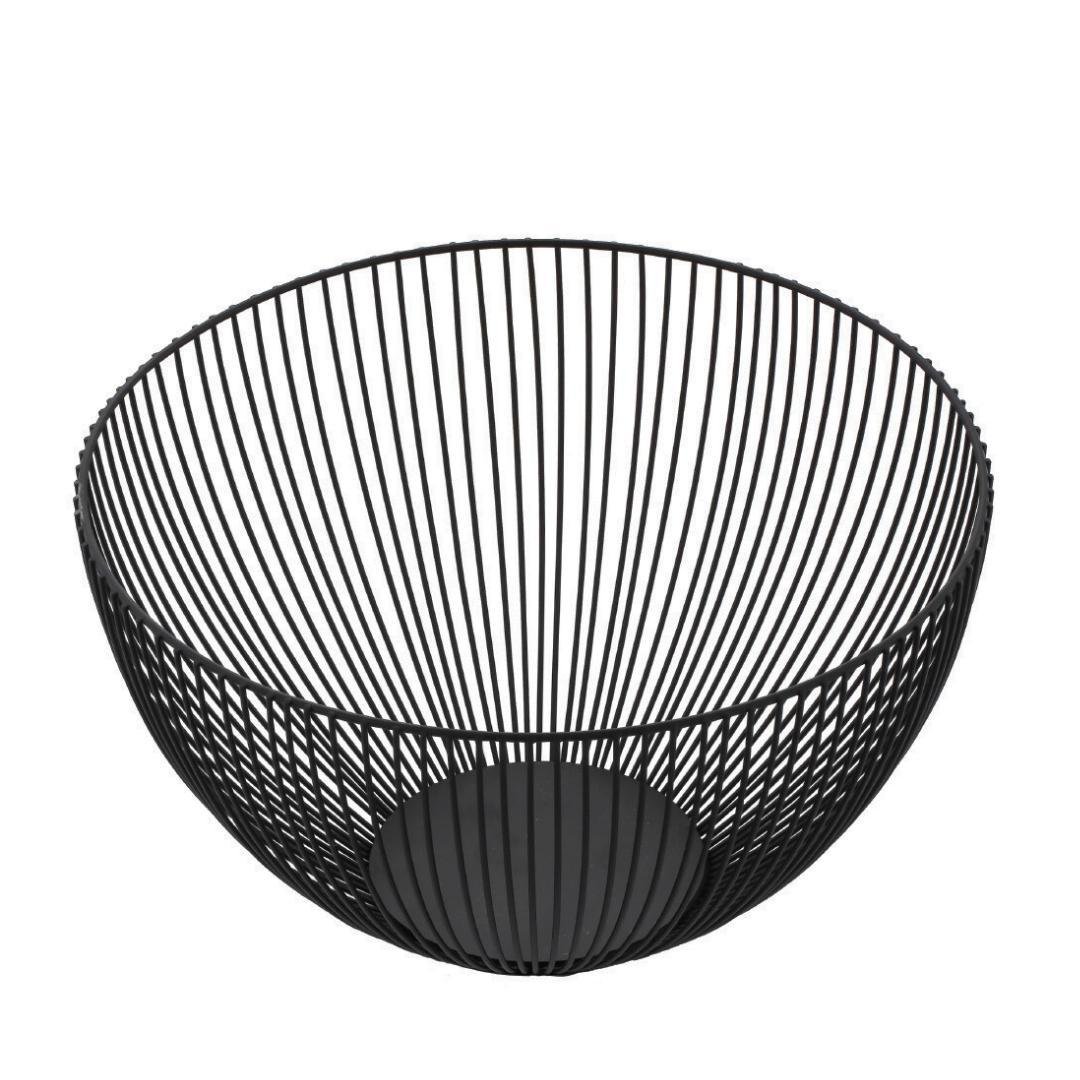 Fruteira de Mesa Cesta Frutas Preta Aramada Cozinha - 1