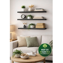 Ver imagem 3 de Kit 3 Prateleiras MDF 60x20cm Flutuantes Cinza Suporte Invisível