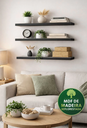 Ver imagem 3 de Kit 3 Prateleiras MDF 60x20cm Flutuantes Cinza Suporte Invisível