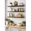 Ver imagem 1 de Kit 3 Prateleiras MDF 60x20cm Flutuantes Cinza Suporte Invisível