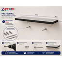 Ver imagem 4 de Kit 3 Prateleiras MDF 60x20cm Flutuantes Cinza Suporte Invisível