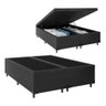 Cama Box Bau Bipartido Queen Suede Premium Santo Box Bipartido 47x158x198:preto - 1