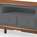 Ver imagem 4 de Conjunto Rack 60503 + Painel 50513 para Sala Pés Luiz Xv 2 Gavetas 2 Portas - Cinza/imbuia