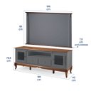 Ver imagem 7 de Conjunto Rack 60503 + Painel 50513 para Sala Pés Luiz Xv 2 Gavetas 2 Portas - Cinza/imbuia