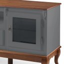 Ver imagem 5 de Conjunto Rack 60503 + Painel 50513 para Sala Pés Luiz Xv 2 Gavetas 2 Portas - Cinza/imbuia