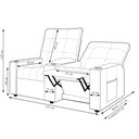 Ver imagem 5 de Poltrona do Papai Reclinável Sala de Cinema Palace 2 Lugares Manual Baú Usb Linho Bege G23 Encantum