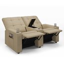 Ver imagem 1 de Poltrona do Papai Reclinável Sala de Cinema Palace 2 Lugares Manual Baú Usb Linho Bege G23 Encantum