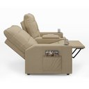 Ver imagem 6 de Poltrona do Papai Reclinável Sala de Cinema Palace 2 Lugares Manual Baú Usb Linho Bege G23 Encantum