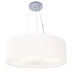 Lustre Pendente Cilíndrico Md-4010 60x21cm Branco Bivolt