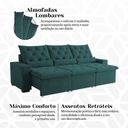 Ver imagem 2 de Sofá Retrátil Design 250m Suede Elegante Reclinável e Ideal para Salas Modernas e Amplas Milão Verde