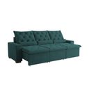 Ver imagem 5 de Sofá Retrátil Design 250m Suede Elegante Reclinável e Ideal para Salas Modernas e Amplas Milão Verde