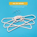 Ver imagem 3 de KIT CABIDE DE VELUDO BEGE COM GANCHO OIKOS - 60 UNIDADES