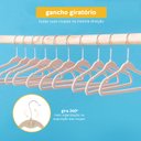 Ver imagem 4 de KIT CABIDE DE VELUDO BEGE COM GANCHO OIKOS - 60 UNIDADES