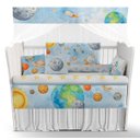 Ver imagem 1 de Kit Berço Enxoval de Bebê Planetas Astronauta Espaço Azul Menino - Kt598