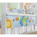 Ver imagem 3 de Kit Berço Enxoval de Bebê Planetas Astronauta Espaço Azul Menino - Kt598