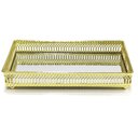 Ver imagem 7 de Bandeja com Espelho em Metal Dourado Decorativa 24x13cm