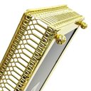 Ver imagem 3 de Bandeja com Espelho em Metal Dourado Decorativa 24x13cm