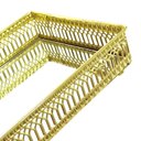 Ver imagem 2 de Bandeja com Espelho em Metal Dourado Decorativa 24x13cm