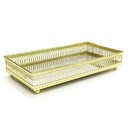 Ver imagem 1 de Bandeja com Espelho em Metal Dourado Decorativa 24x13cm