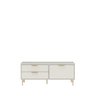 Rack Yves 135 cm - Off White Fosco c/ Dourado - 1
