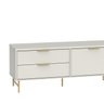 Rack Yves 135 cm - Off White Fosco c/ Dourado - 4