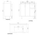 Ver imagem 4 de Conjunto Gabinete de Banheiro Lisboa 3 Portas 3 Prateleiras 80cm Amadeirado Venturi