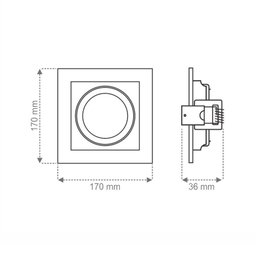 Spot de Embutir Recuado Taschibra Conecta para Lâmpada AR111 Quadrado Branco - 2