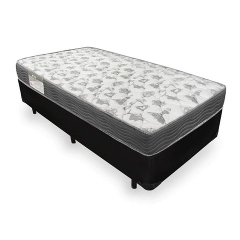 Cama Box Solteiro + Colchão de Espuma D33 - Ortobom - Iso 100 88x188x53cm Preto