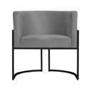 Ver imagem 4 de Kit 2 Poltrona Luana Suede Cinza Base Preto Luxo - Fm