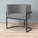 Ver imagem 7 de Kit 2 Poltrona Luana Suede Cinza Base Preto Luxo - Fm