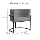 Ver mais imagens de Kit 2 Poltrona Luana Suede Cinza Base Preto Luxo - Fm