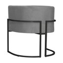 Ver imagem 5 de Kit 2 Poltrona Luana Suede Cinza Base Preto Luxo - Fm