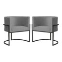 Ver imagem 1 de Kit 2 Poltrona Luana Suede Cinza Base Preto Luxo - Fm