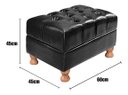 Ver imagem 3 de Conjunto Sofá Luis Xv 2 Lugares + Puff Capitonê Chesterfield - Couríssimo Preto