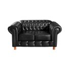 Ver imagem 4 de Conjunto Sofá Luis Xv 2 Lugares + Puff Capitonê Chesterfield - Couríssimo Preto