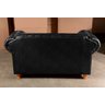 Conjunto Sofá Luis Xv 2 Lugares + Puff Capitonê Chesterfield - Couríssimo Preto - 5