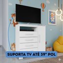 Ver imagem 3 de Cômoda com Sapateira Infantil Tv Quarto 4 Gavetas 1 Porta Branco