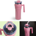 Ver imagem 2 de Copo Térmico com Canudo Aço Inoxidável 3 Camadas 1,2l Pink