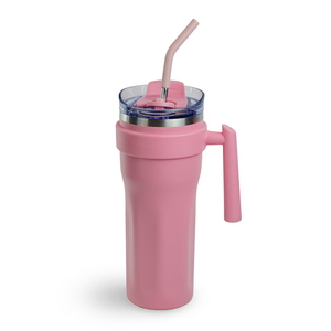 Copo Térmico com Canudo Aço Inoxidável 3 Camadas 1,2l Pink