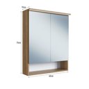 Ver imagem 3 de Espelheira de Banheiro com LED 2 Portas e Nicho 60cm Multimóveis Crpro-EPL007 Mel