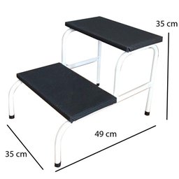 Escada Clínica de 2 Degraus Esmaltada Branca Piso em Mdf com Antiderrapante - 5
