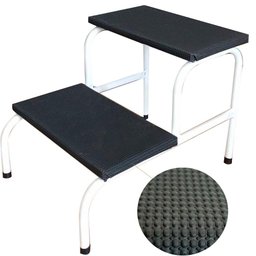Escada Clínica de 2 Degraus Esmaltada Branca Piso em Mdf com Antiderrapante - 1