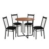 Mesa Redonda 80x80cm com 4 Cadeiras Estofado Preto Estela Mdf e Aço para Sala de Jantar - 2