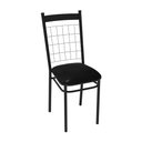 Ver imagem 4 de Mesa Redonda 80x80cm com 4 Cadeiras Estofado Preto Estela Mdf e Aço para Sala de Jantar