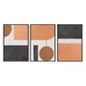 Kit 3 Quadros Decorativos 60x80cm Vidro Formas Geometricas Laranja Marrom e Preto Abg035 - 1