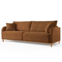 Ver imagem 4 de Sofá Fixo 3 Lugares Luxo 180cm Camila Marrom Caramelo