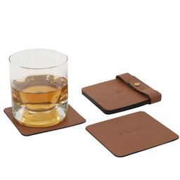Porta-copos Descanso de Mesa com 6 Peças em Couro Mariart - 3