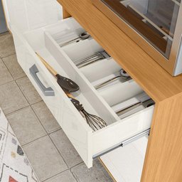 Armário de Cozinha Pequeno com Adega 6 Portas 1 Gaveta Marrom Off White Theodore Jm Móveis - 3