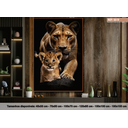Ver imagem 1 de Quadro Decorativo Animais Leoa e Filhotes