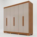 Ver imagem 2 de Guarda-Roupa Casal 100% MDF 6 Portas e 2 Gavetas 177cm Multimóveis Cinamomo/Off White